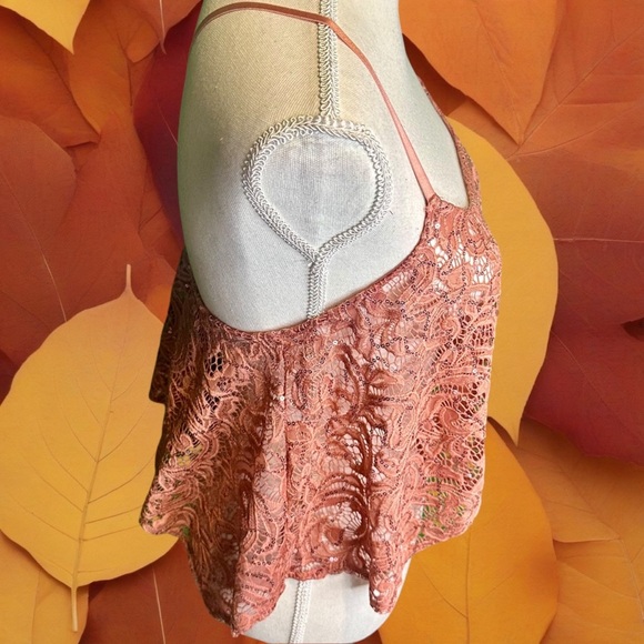 NWOT Free People Intimately ‘Best Idea’ Lace Swing Cropped Camisole in “Rose” XS - Picture 12 of 14